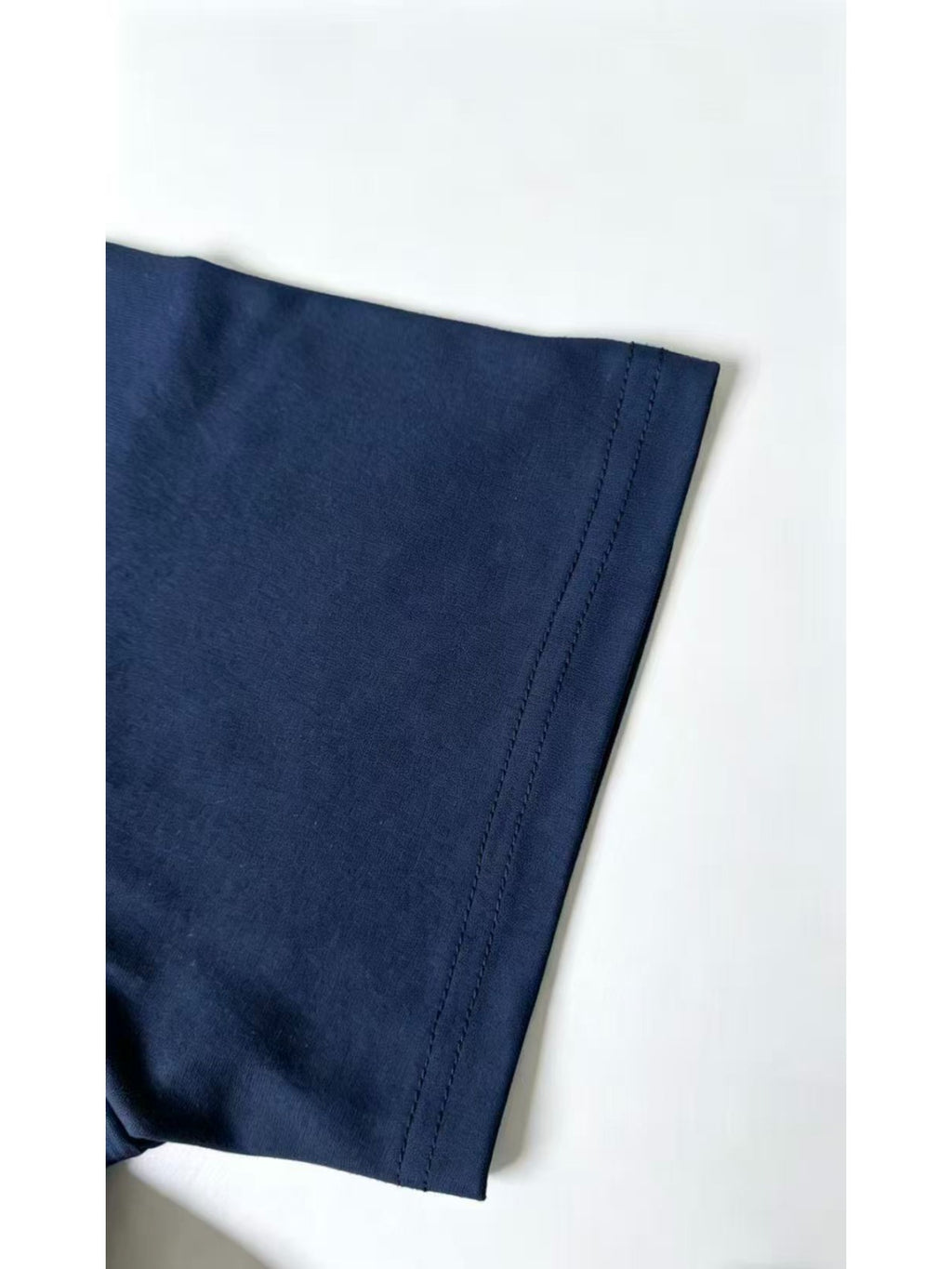 Summer Men'S Retro Stand-Up Collar Tie Short-Sleeved T-Shirt, Easy THE B Letter Print Slim Fit Casual Versatile Base Shirt - Navy Color