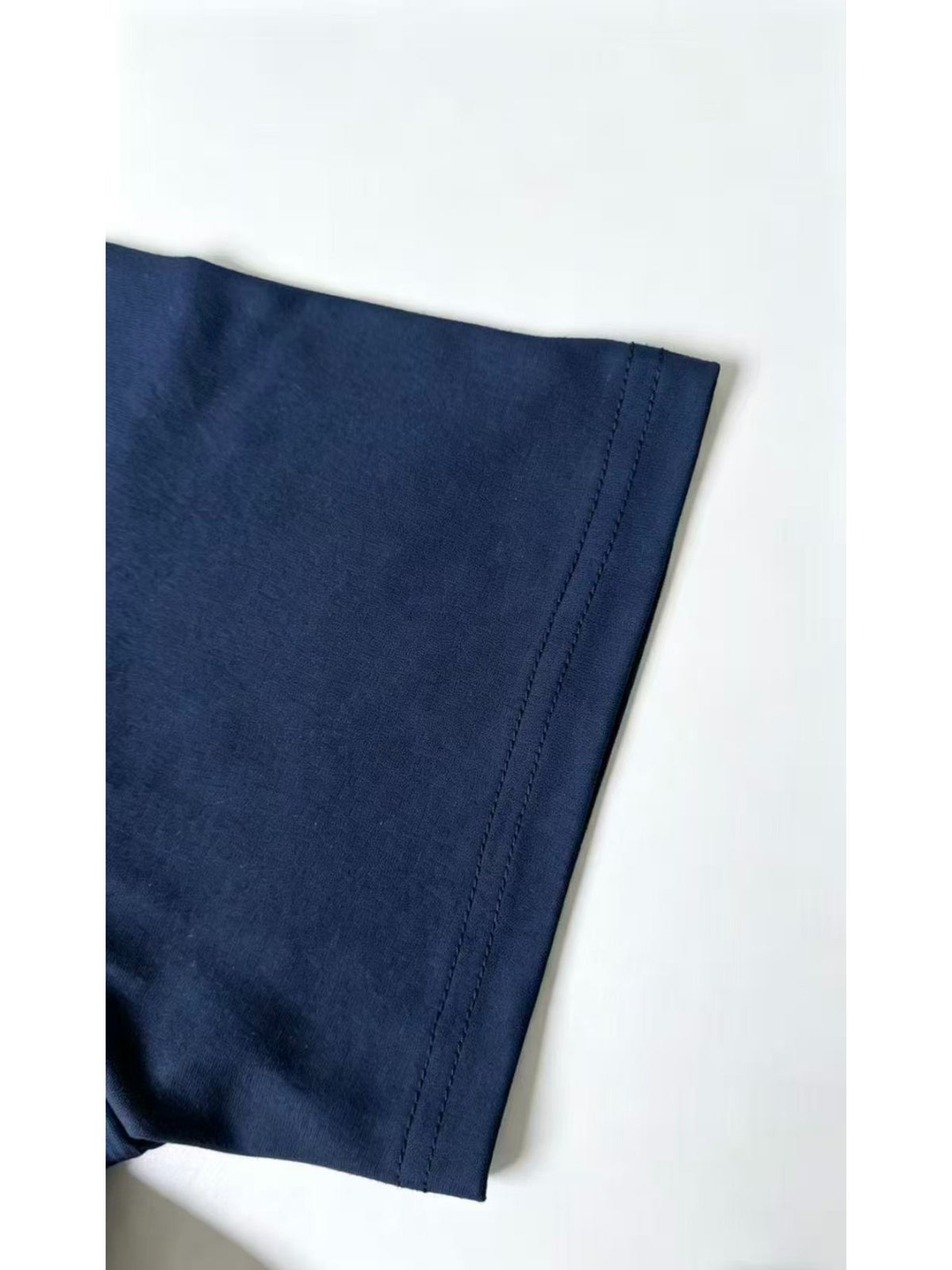 Summer Men'S Retro Stand-Up Collar Tie Short-Sleeved T-Shirt, Easy THE B Letter Print Slim Fit Casual Versatile Base Shirt - Navy Color