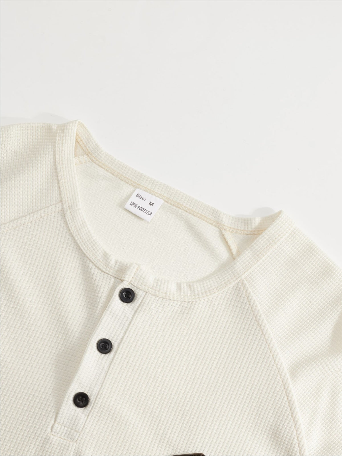 Men's 3pcs Raglan Henley Collar Waffle Long Sleeve Shirt, Soft High-Stretch Breathable Textured Polo, for Beach Vacation, Daily Outdoor Wear, Loose Fit, Multi-Color, Street Style, Half-Button Placket - Beige + Blue + Navy Blue