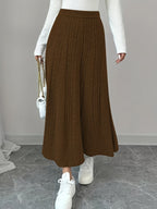 Women'S Autumn and Winter Casual Solid Color Mini Skirt - Coffee Brown