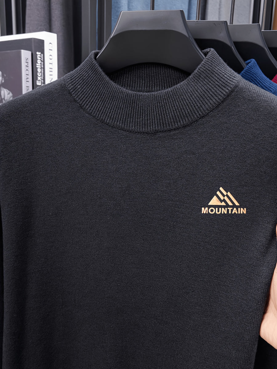 Minimalist Urban Round Neck Sweater for Daily Commute - Deep Gray