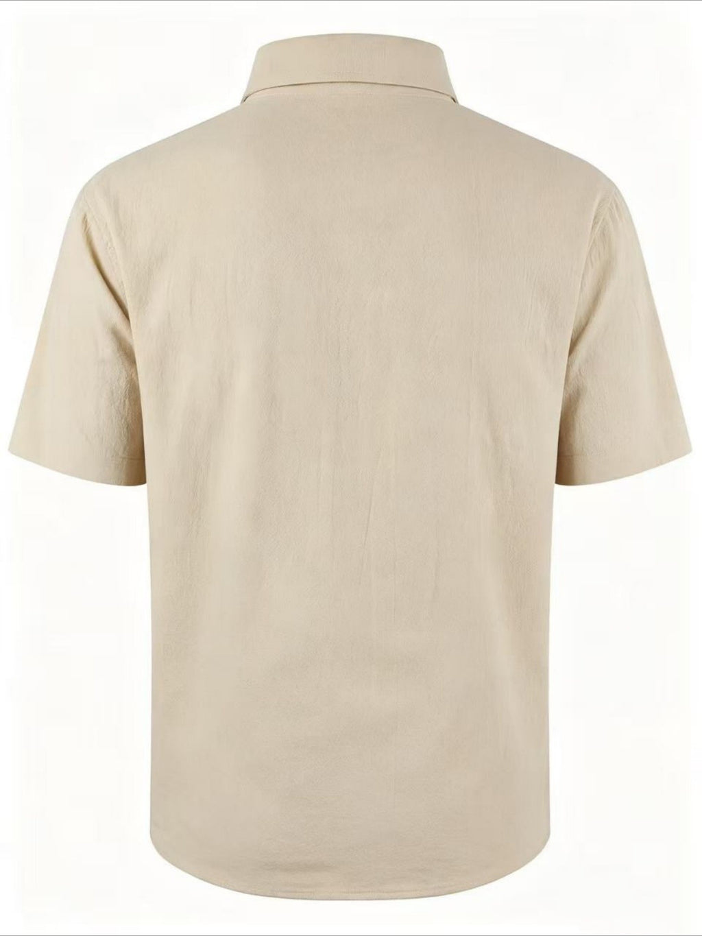 Men'S Summer Casual Short Sleeve Shirt, Outdoor Leisure Sports Print Lapel Comfortable Short Sleeve - Apricot