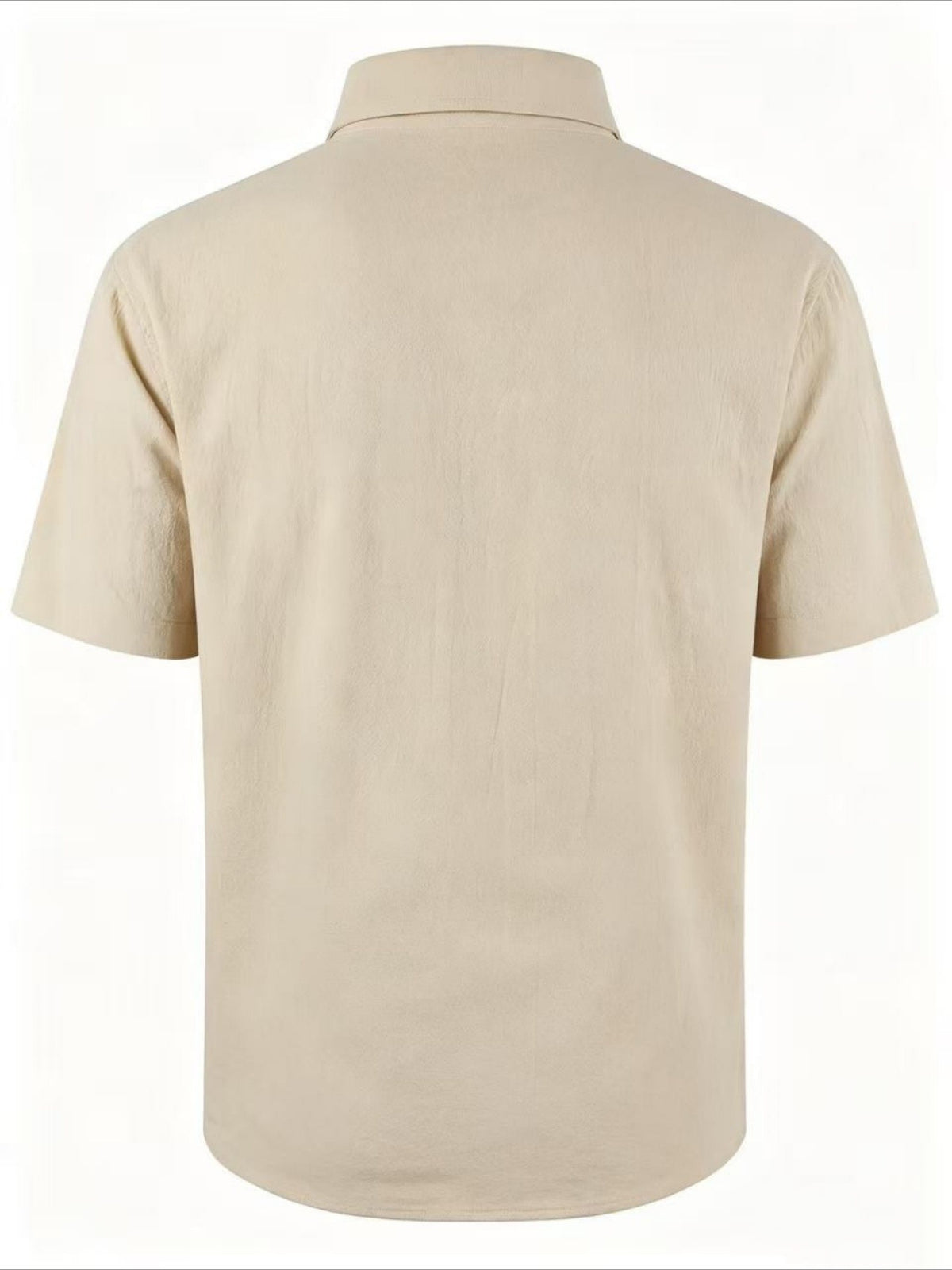 Men'S Summer Casual Short Sleeve Shirt, Outdoor Leisure Sports Print Lapel Comfortable Short Sleeve - Apricot