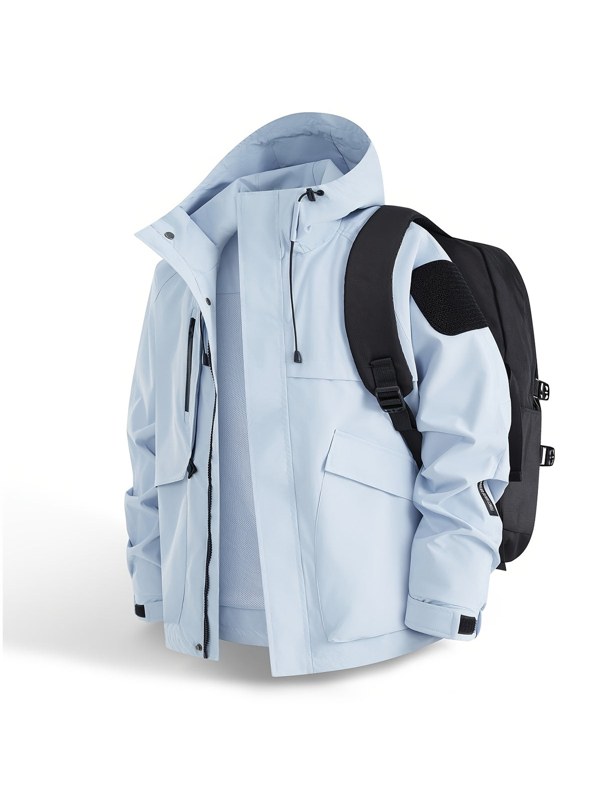 [Qiaoximei OBM] - Suitable for Work Scenarios, Practical Men'S Outdoor Jacket, Durable And Tear-Resistant Fabric, Ideal for Mountaineering, Cycling, Hiking, Camping, Travel, And Daily City Commute, Perfect Gift for Men in Autumn - Light Blue