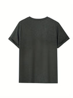 Summer Men's Fashion Graphic Short-Sleeve Letter Print T-Shirt - Space Gray
