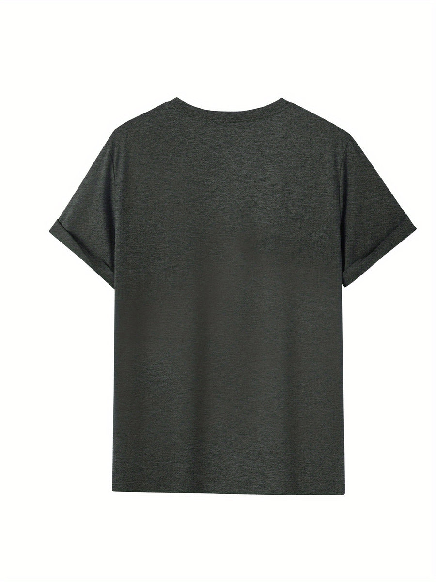 Summer Men's Fashion Graphic Short-Sleeve Letter Print T-Shirt - Space Gray