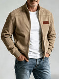 Whale Crossing OBM Early Autumn New Outdoor Men's Stand Collar Zipper Jacket - Khaki