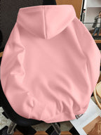 Minimalist Style Letter Print Hooded Sweatshirt, Versatile Top for Daily Casual and Commuting - Pink Color