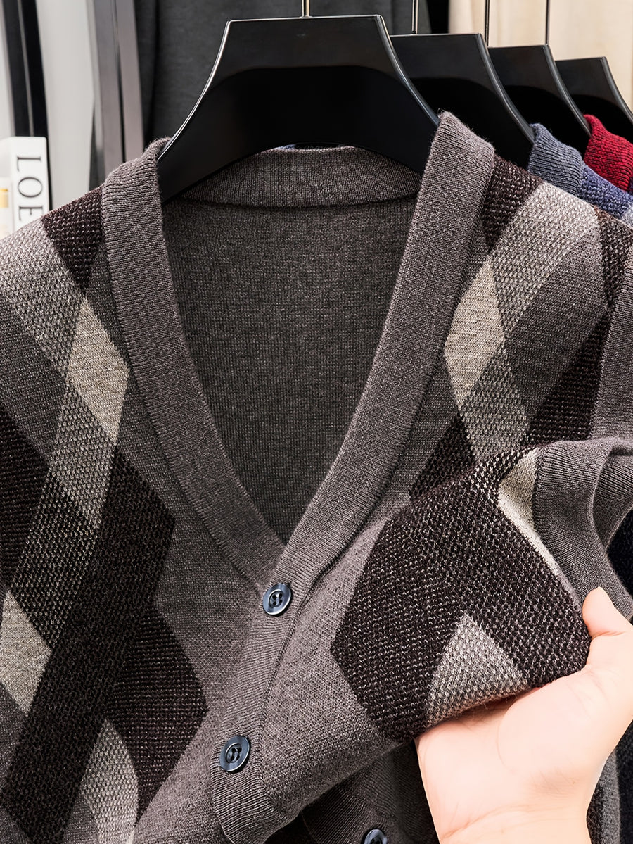 Men's Business Casual Button-Up Knit Sweater Vest - Camel