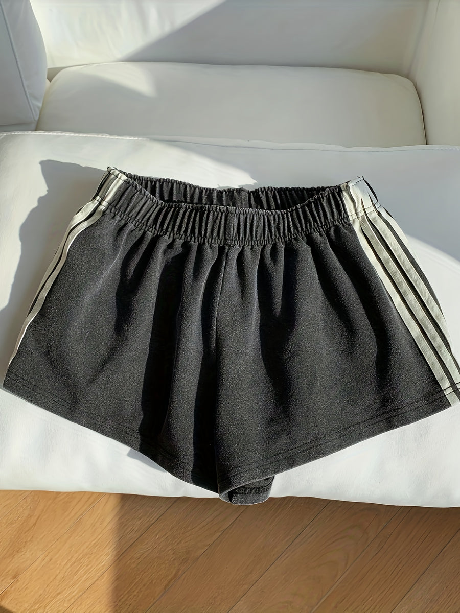 (ZD1019268) Ladies' Fashionable Casual Shorts - Dark Gray