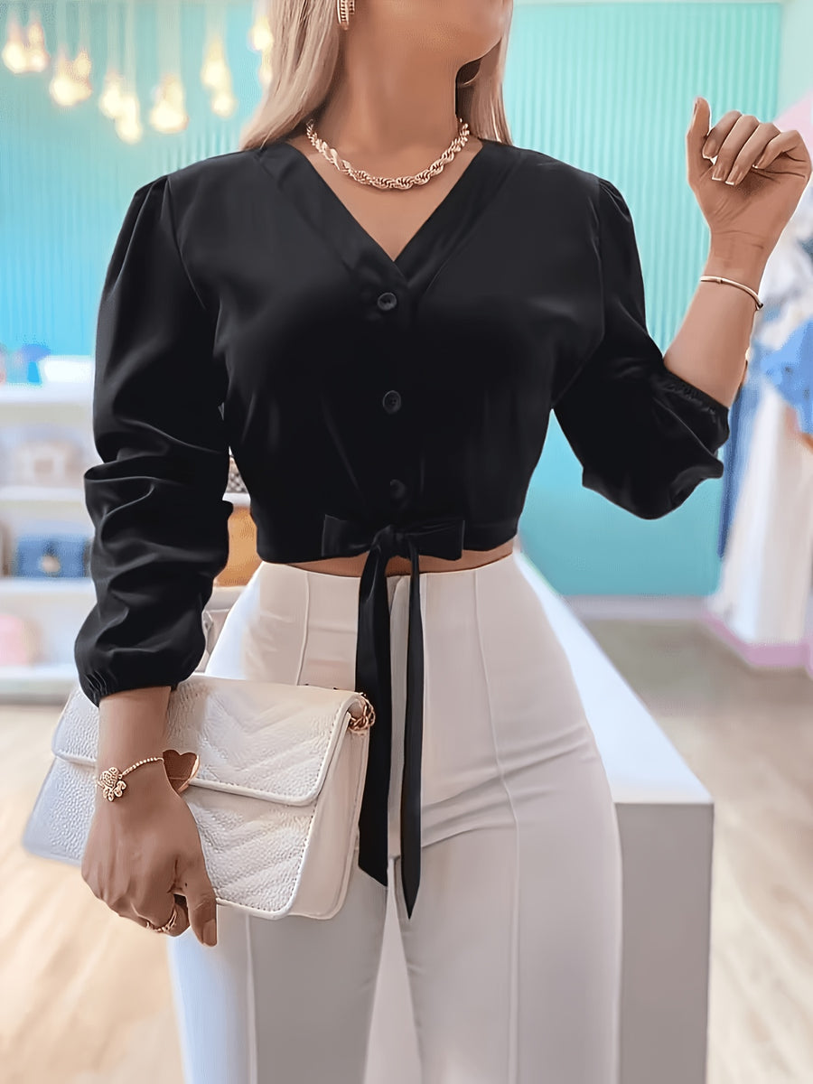 Elegant Spring and Summer Women's Beautiful Shirts - Black