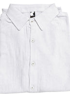 Casual Men's Pure-color Long-sleeved Shirt, a Classic and Versatile Button-up Cardigan, Skin-friendly, Breathable, and of Good Texture. Available in Multiple Colors, It Is the First Choice for Daily Commuting, Shopping, and Going Out. - White