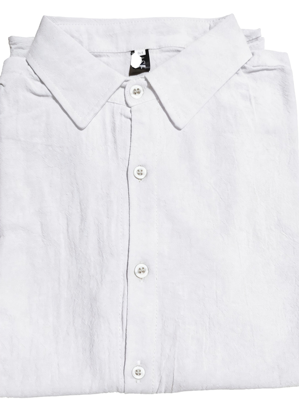 Casual Men's Pure-color Long-sleeved Shirt, a Classic and Versatile Button-up Cardigan, Skin-friendly, Breathable, and of Good Texture. Available in Multiple Colors, It Is the First Choice for Daily Commuting, Shopping, and Going Out. - White
