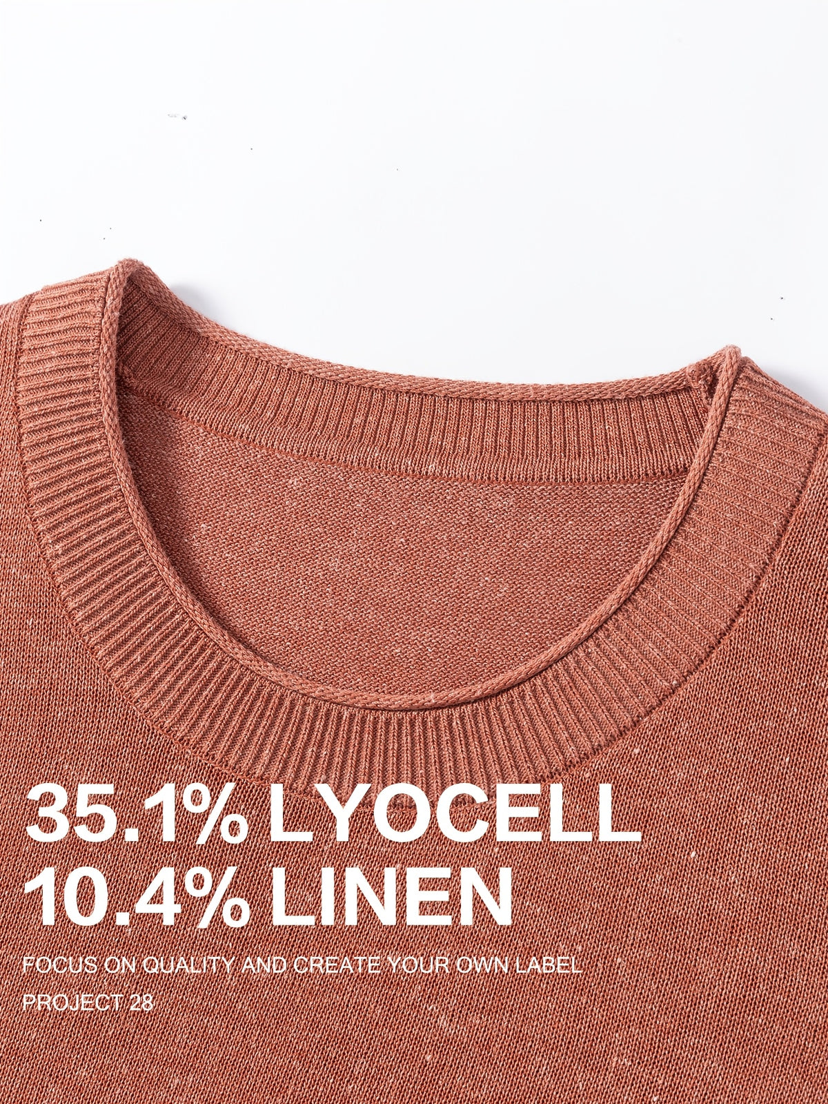 35.1% Lyocell And 10.4% Linen High-Quality Light Luxury Men'S Short Sleeve Round Neck Pullover Knit T-Shirt Fashion Casual Suitable for Outdoor Sports Golf Base Layer Floral Yarn Knit Fabric Collar Rolled Edge Craft Easy Commute Light Business Style - TwistOrange