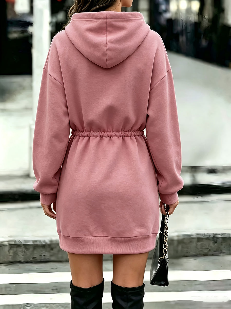 Women'S Tummy Control Drawstring Halloween Western Fashion Printed Hooded Sweatshirt - Dark Pink