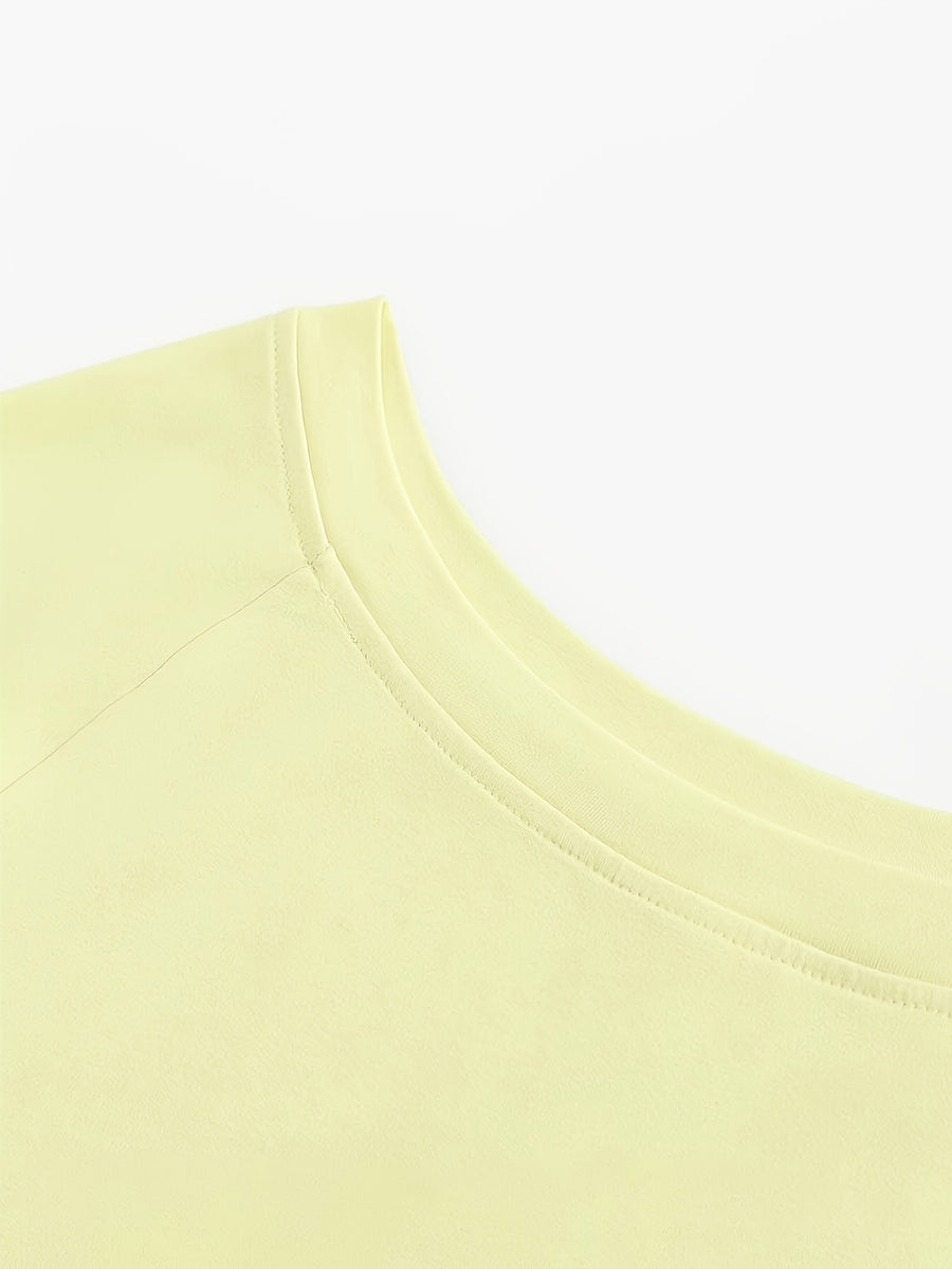 Summer Stylish Short-Sleeve American New Style Pure Desire Style Hot Slim Fit Off-Shoulder High-End Fashion Designer Top - Yellow