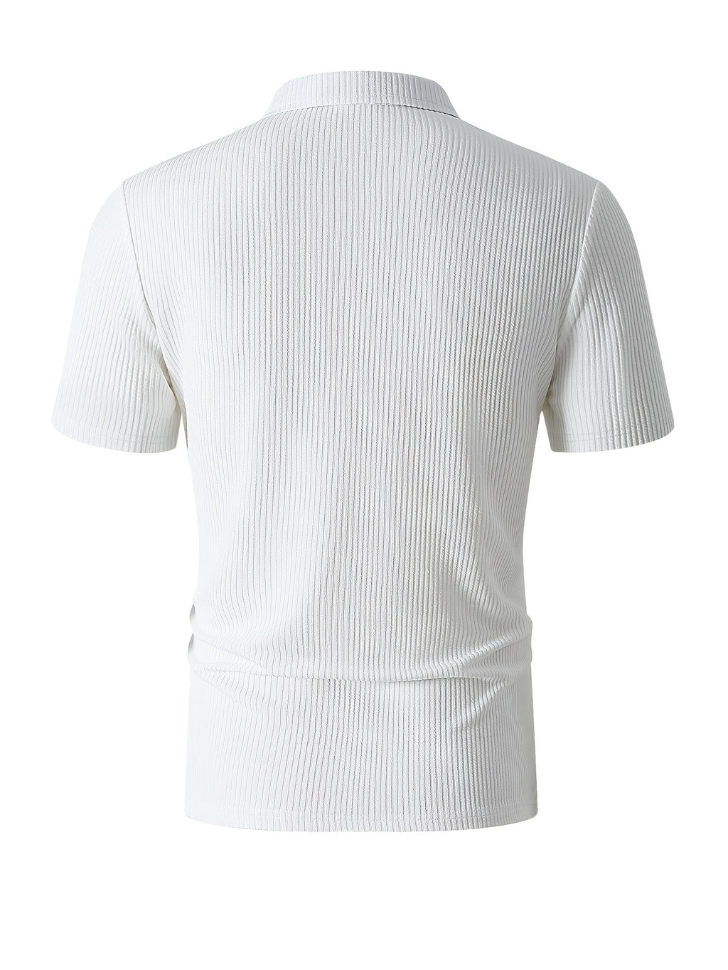 Men's Summer Casual Sports Polo Shirt, Outdoor Sports Printed Henley Shirt - White