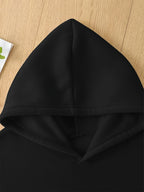 Fashion Printed Hoodie - Unisex Autumn/Winter Casual Streetwear Pullover, Soft -Lined Sweatshirt, Classic Design - Black