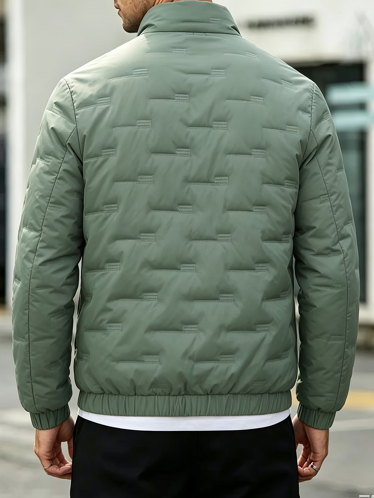 Men's Autumn/Winter Stand Collar Long Sleeve Thickened Outer Jacket, for Running and Fitness, Travel and Hiking, Daily Warmth, Zipper Cardigan Thickened Cold-Proof Jacket, Men's Outdoor Casual Sports Long Sleeve -Lined Jacket Top, Suitable for Daily - Green