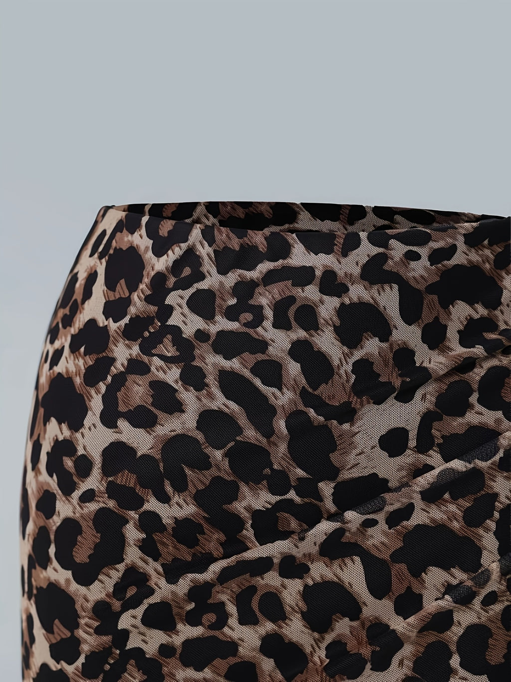 Leopard Print Solid Color Sexy Skirt - Mixed colors