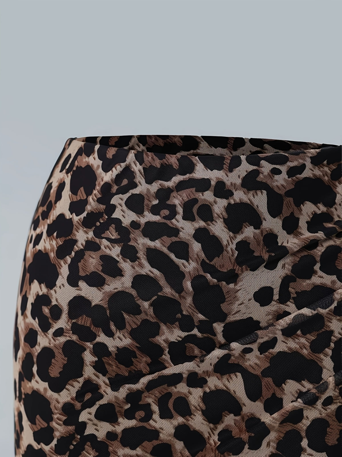 Leopard Print Solid Color Sexy Skirt - Mixed colors