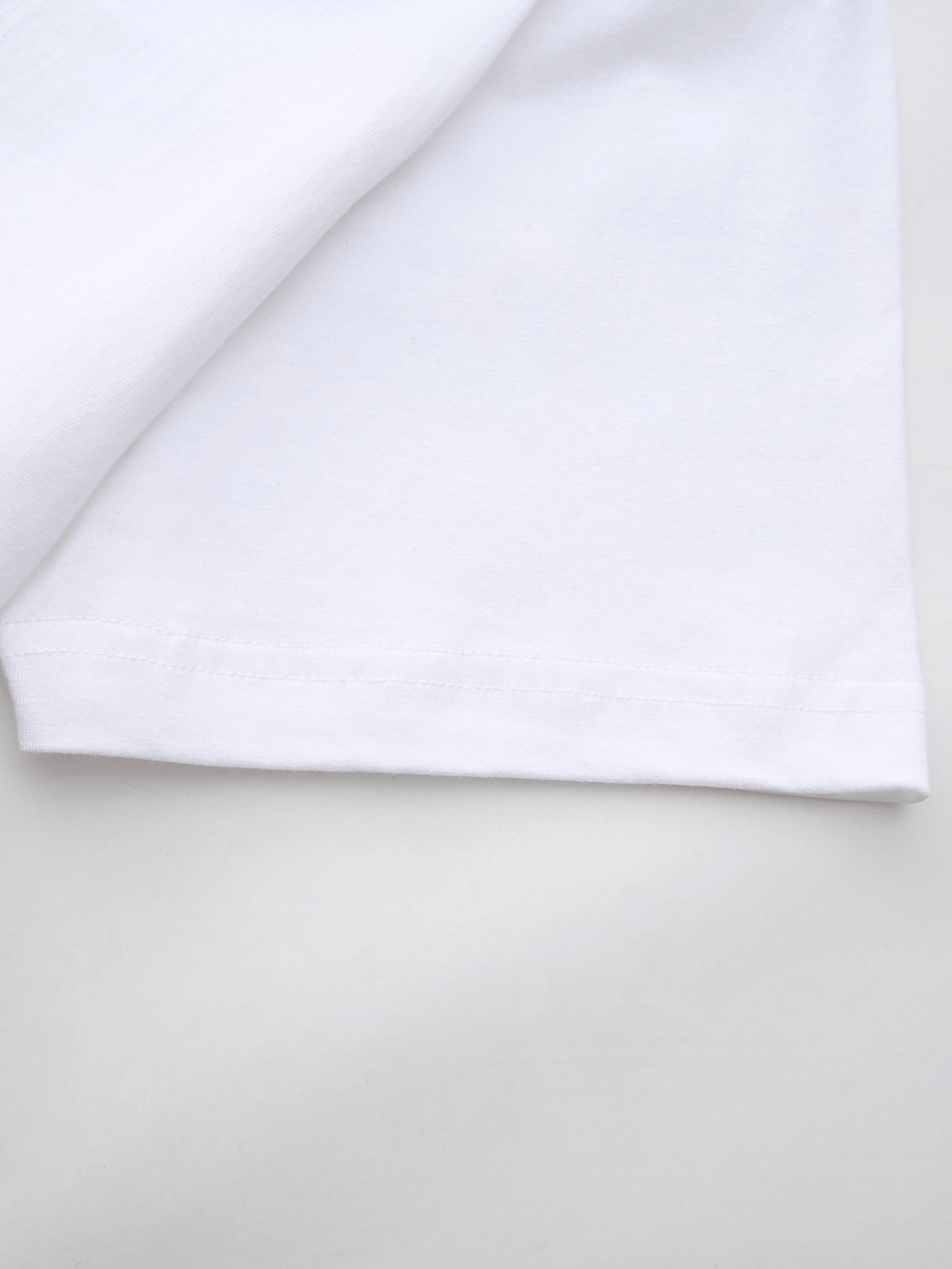 Solid Color 100% Pure Cotton Loose-Fit Short-Sleeve Men's Top - Lightweight, Breathable, and Skin-Friendly Base Layer | Crew Neck Design, Full Coverage for Parties, Commuting, and Short Trips | Opaque Pure Cotton Fabric | Versatile Summer Basic - White