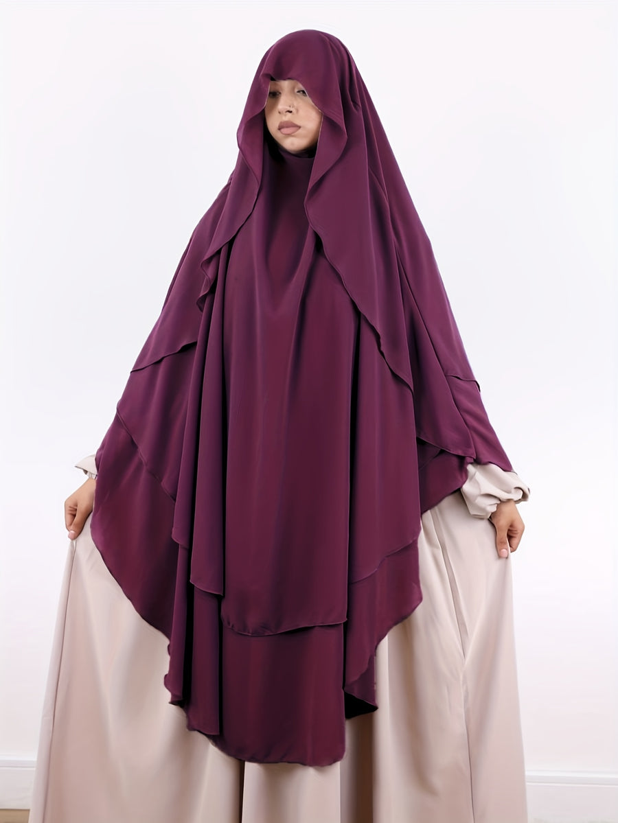 Elegant Flowy Head Wrap, Breathable Lightweight Fabric Casual Head Cover Suitable for Daily Outdoor and Home Styling - Burgundy