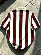 Men's Summer Casual Color-Block Striped Polo Shirt [Printed Design - Not Textured] - Mixed colors