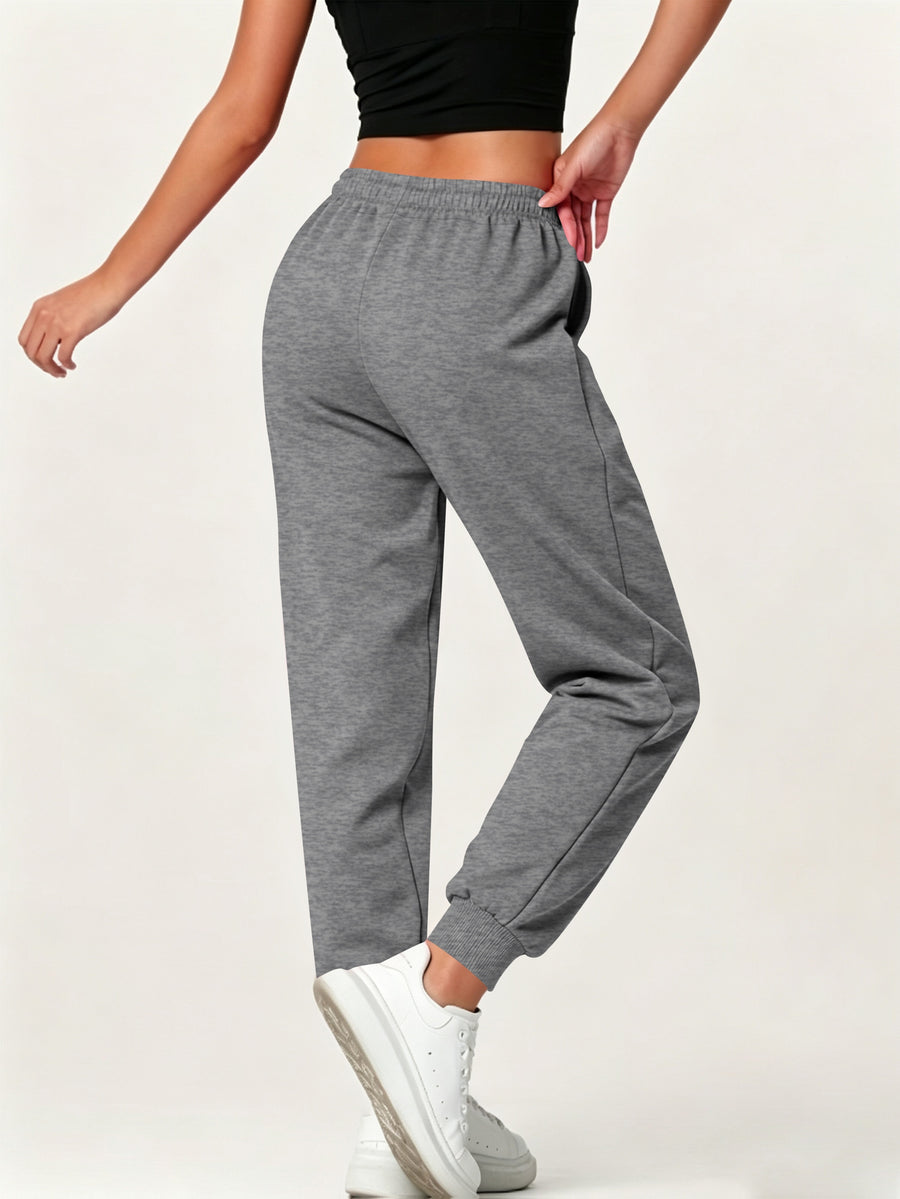 Autumn-Winter Women'S Casual Pants with Pockets - Dark Gray