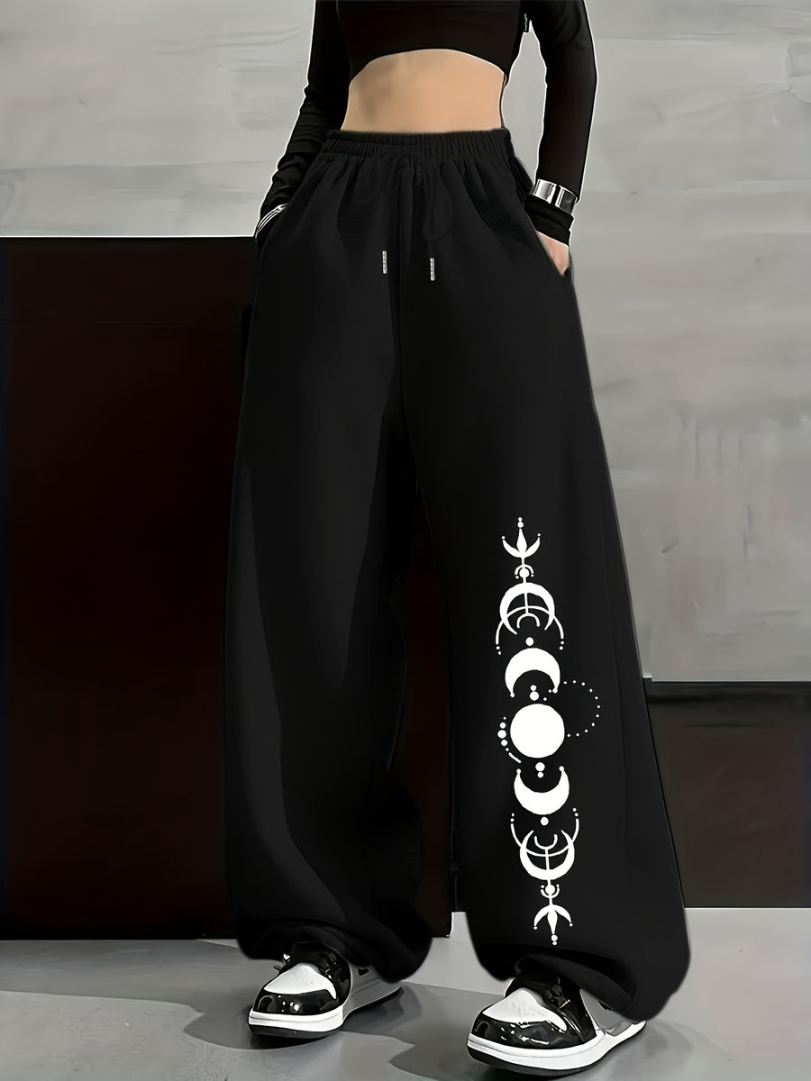 Autumn And Winter Fashion Casual Women'S Fleece Trousers, Monochrome Tunic Trousers, Casual Loose Sweatpants, Women'S Fashion - Black