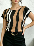 Women'S Casual Easy Fashion Printed Short Sleeve Vacation Top - Multicolor