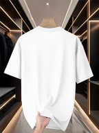 Custom T-Shirts / - "My T-Shirt, My Choice" Design Your Own with Text//Logo Suitable for Team Uniforms, Music Festival Outfits, Gifts for Him, Short Sleeve Round Neck Loose Fit Machine Washable T-Shirt - White