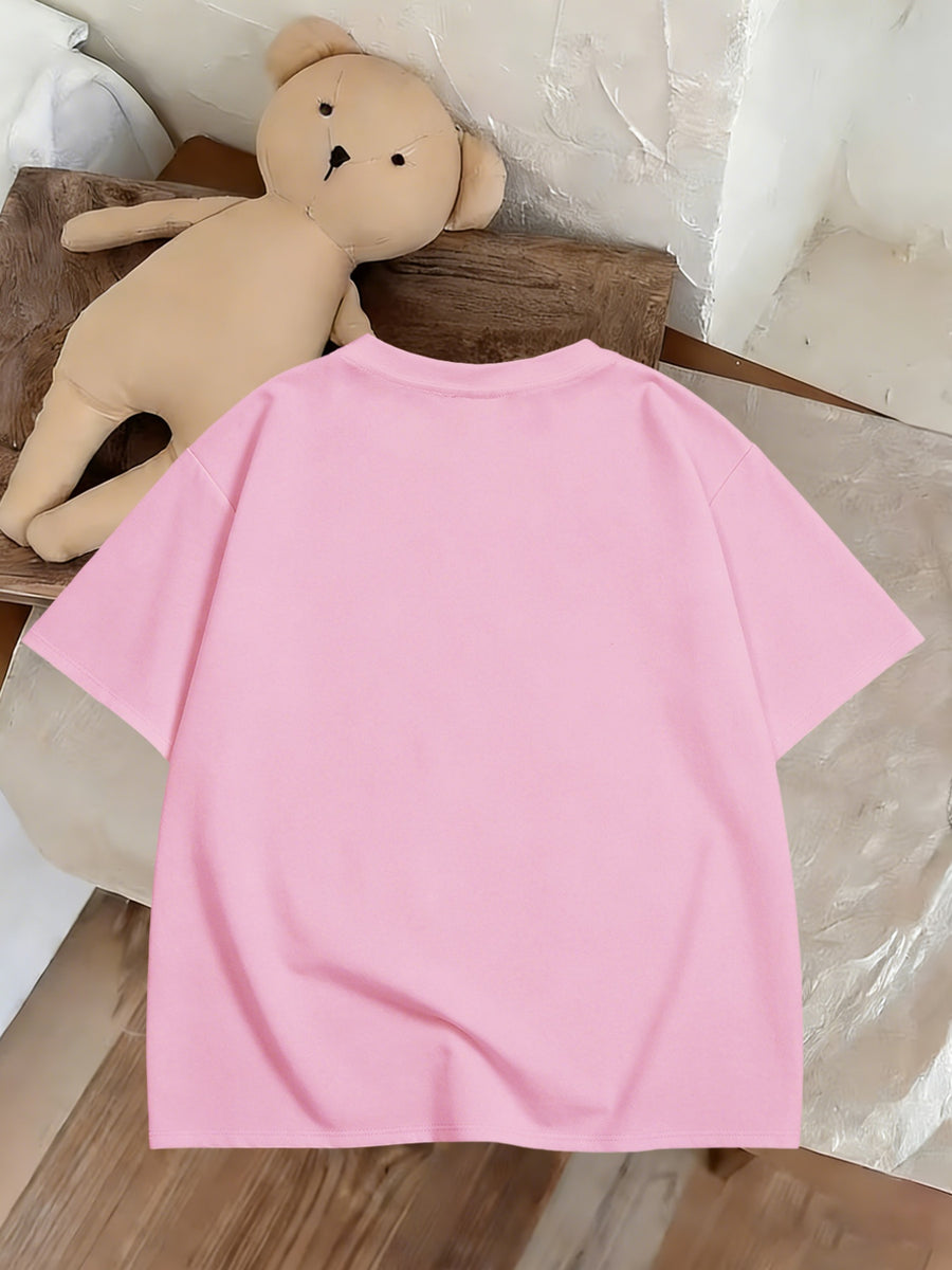 Authorized Women'S Hot Product Summer Pure Short Sleeve Top, Mickey Classic Portrait Red Gloves Cartoon Character Print Individual Fashion Short Sleeve Round Neck Pure T-Shirt, Round Neck Casual Comfortable Fashion Versatile - pink color