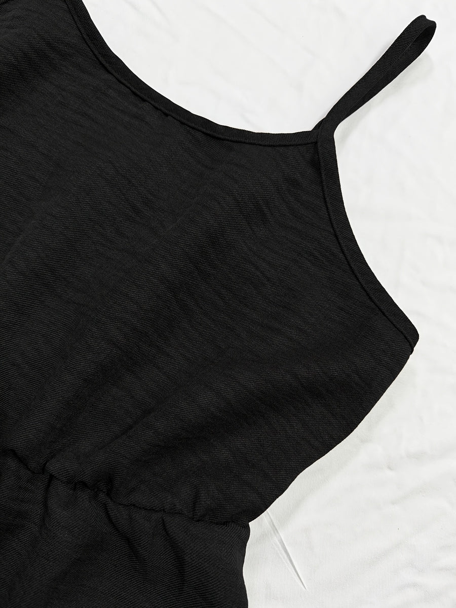 Women's New Elegant Shirt and Slip Dress 2pcs Set, Suitable for Commuting and Various Occasions, Vacation Wear - Black