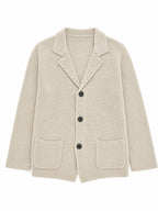 10 Colors Available High-End Style Autumn Winter New British Light Luxury Vintage Cardigan Old Money Style Knit Cardigan Sweater Commuter Autumn Winter Green Fruit Collar Warm Jacket - Khaki