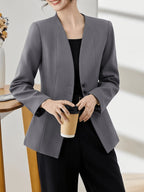 2026 New Autumn and Winter Women's Elegant Suit, Suit Jacket, Formal Workplace Commuting, Business Ladies, Suitable for Commuting to Work - Slate Grey