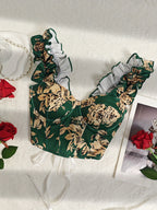 New Sexy Party Hot Backless Embroidered Top Patchwork Button-European Women'S Fashion Camisole Small Vest - Green