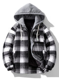 Winter Warm Mesh Padded Coat - Black And White
