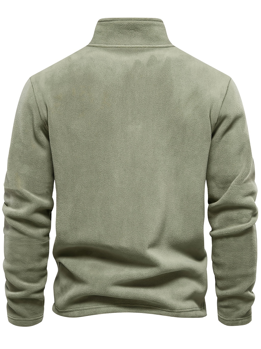 Men'S 5pcs Versatile Basic Fleece Sweatshirt, Half-Zip Stand-Up Collar Autumn And Winter Long-Sleeved Top - Mint Green+Dark Blue+Gray Blue+Sky Blue+Orange