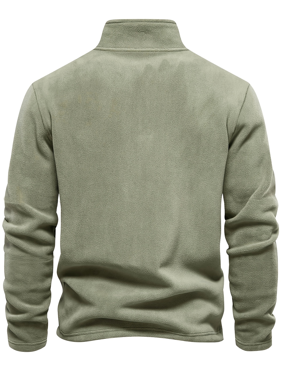 Men'S 5pcs Versatile Basic Fleece Sweatshirt, Half-Zip Stand-Up Collar Autumn And Winter Long-Sleeved Top - Mint Green+Dark Blue+Gray Blue+Sky Blue+Orange
