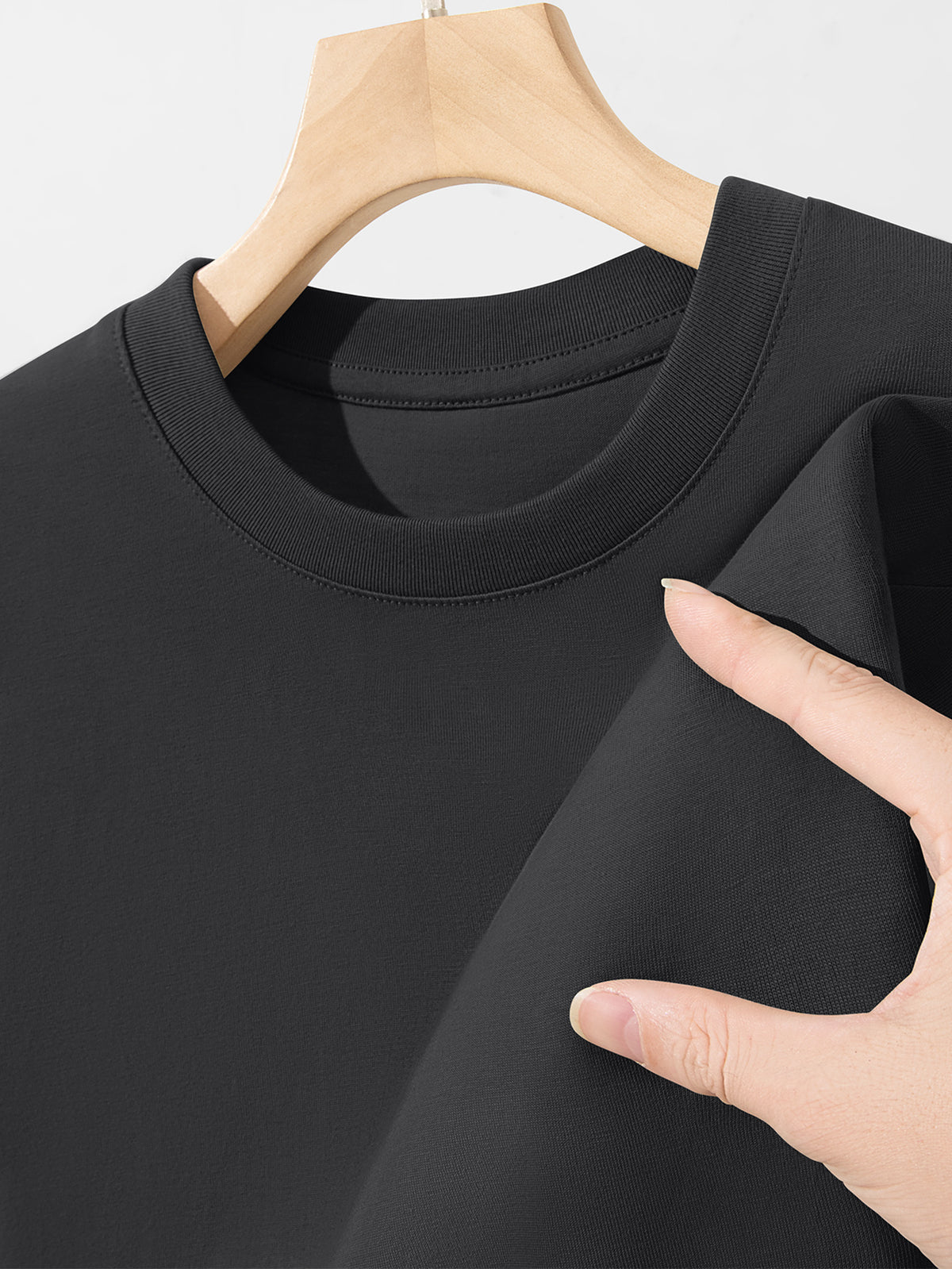 JEEP Men's Pure Long-Sleeve T-Shirt, 210g, Crew Neck, Solid Color, Wear-Resistant, Breathable, for Spring/Autumn Casual and Sports as a Base Layer Top - Dark Gray
