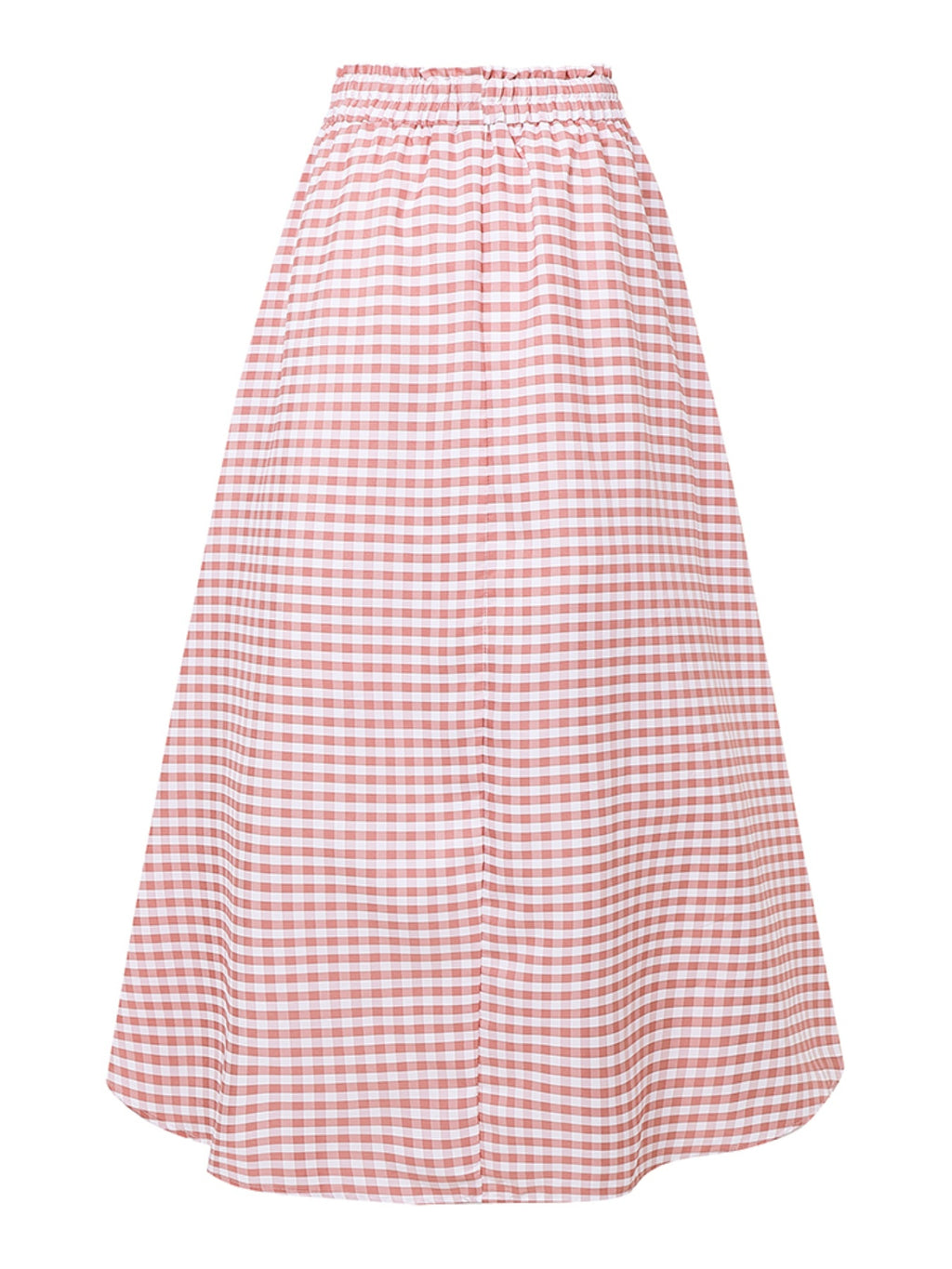 Women'S Elegant Fashion Casual Skirt, A-Line Irregular Checkered Print High-Waist Skirt, Cute And Trendy Versatile Skirt, Comfortable Fabric, Machine Washable, Suitable for Travel, Vacation, And Outings - Pink