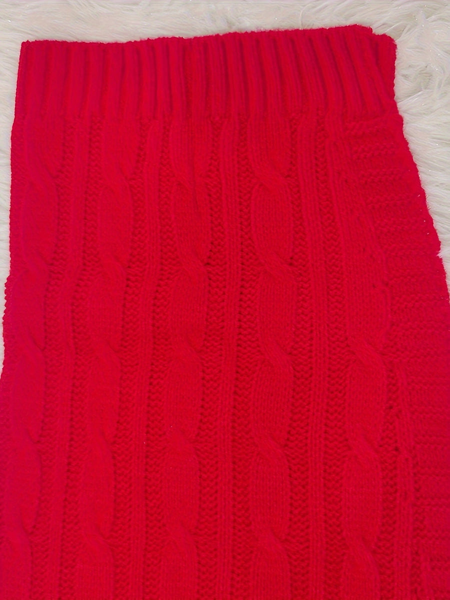 European and American Women's New Style Shawl, Loose-fitting, Fashionable, Unique Short Sweater Top - Red