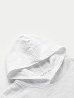 Men'S Shirt Linen Fabric Hooded Design Casual Easy Fashion Breathable High Elasticity Comfortable, Suitable for Outdoor Excursion Vacation Travel Beach Daily Casual Home Wear - White