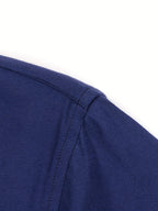 Men'S 60% Long Sleeve Solid Casual Sturdy Oxford Shirt - Navy Color
