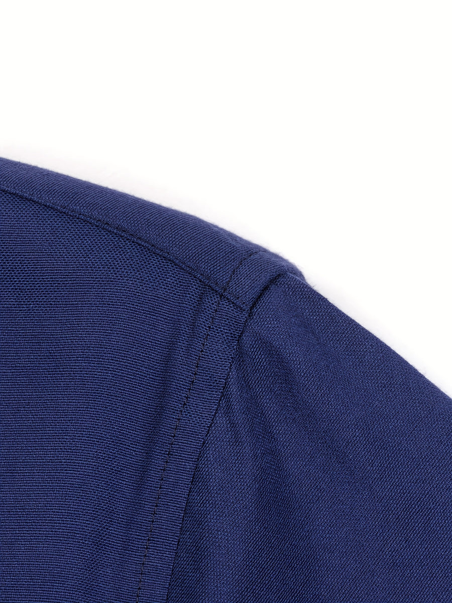 Men'S 60% Long Sleeve Solid Casual Sturdy Oxford Shirt - Navy Color