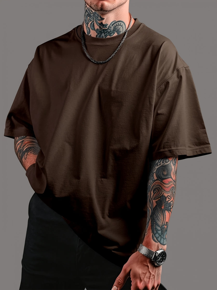Men'S Round Neck Short Sleeve Shirt with Easy Solid Color Print, Suitable for Back to School Season, Basketball, Camping, Fitness, And Outdoor Activities. It Is a Must-Have Item for Sports Enthusiasts And a Gift for Family And Friends - Mixed Color 2