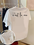 #628 Couple's Style Round Neck Maillard Reaction Niche Comfortable Short Sleeve Top 2026 - White