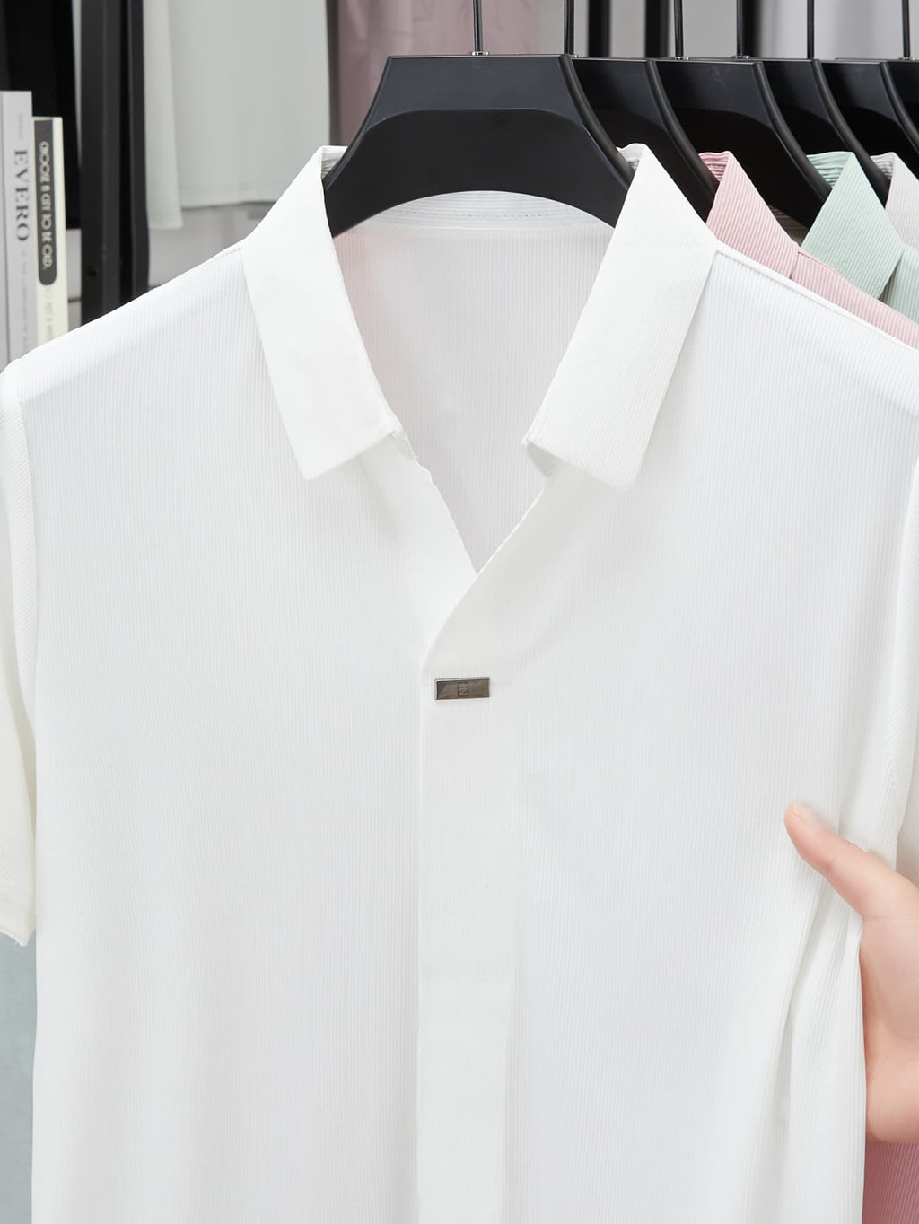 Men'S Luxury Notch Collar Polo Shirt, Thin Cool Wrinkle-Free Quick Dry Short Sleeve, Father'S Day Gift for Fishing Men'S Clothing - White