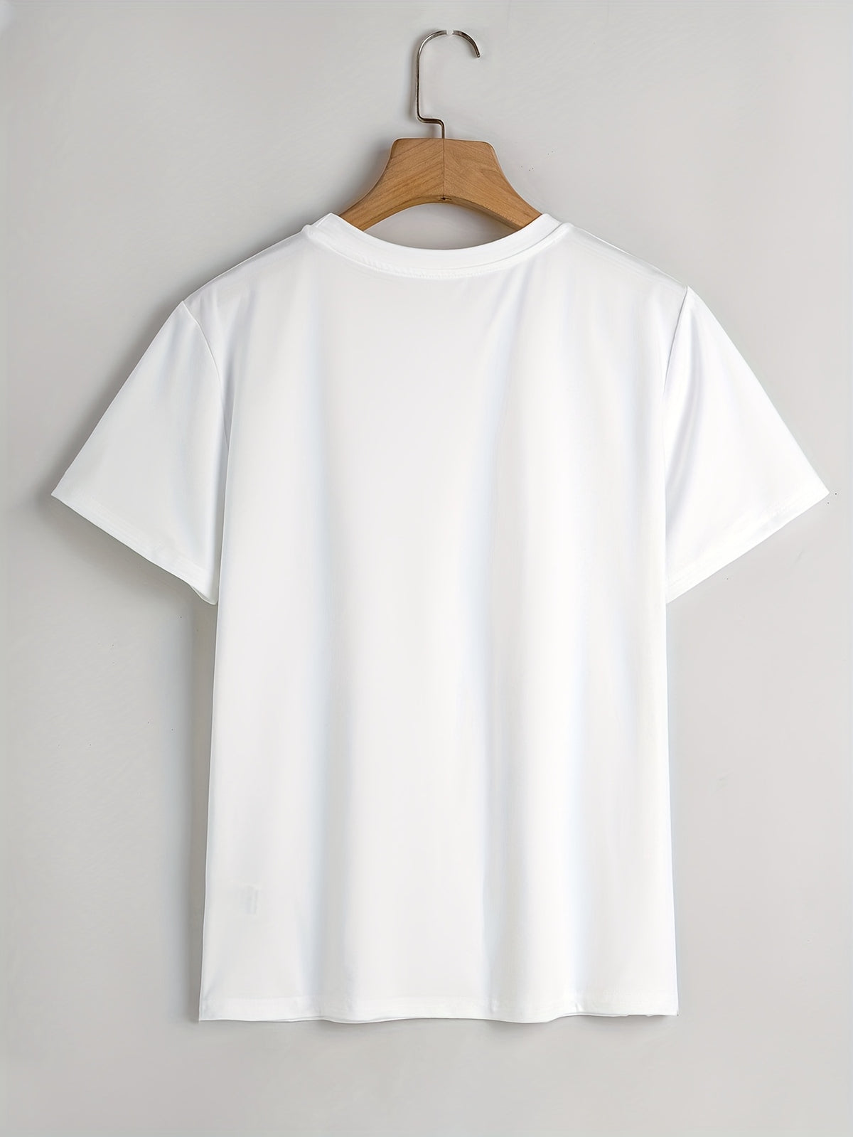 Short-Sleeved Round-Neck T-Shirt with a Vibrant Floral Print - White